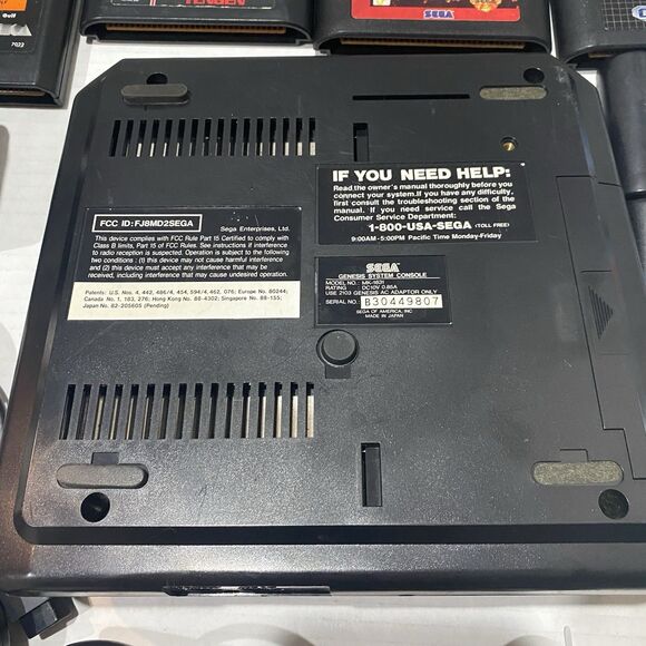 Sega Genesis MK-1631 Console Lot W/ 11 Games 3 Controllers Everything Is Working - Picture 10 of 10